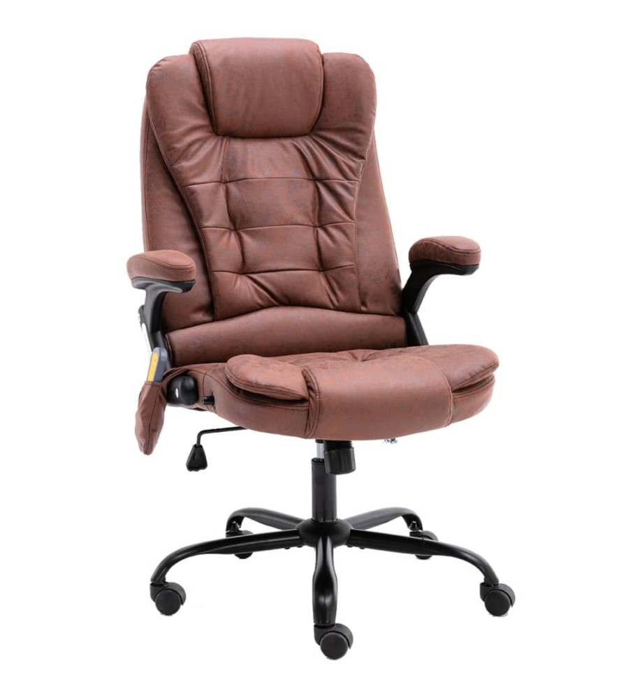 Chaise de bureau de massage marron clair similicuir daim