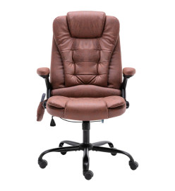 Chaise de bureau de massage marron clair similicuir daim