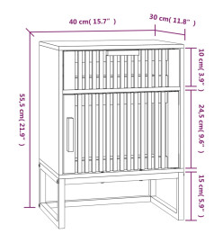 Table de chevet 40x30x55,5 cm bois d’ingénierie et fer