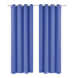 Rideau avec œillets métalliques 2 pcs 135 x 245 cm Bleu