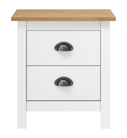 Tables de chevet Hill 2 pcs Blanc 46x35x49,5 cm Bois pin solide