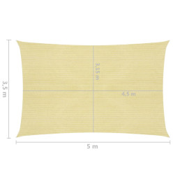 Voile d'ombrage 160 g/m² Beige 3,5x5 m PEHD