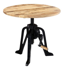 Table d'appoint 60x(46-63) cm Bois de manguier massif et fonte