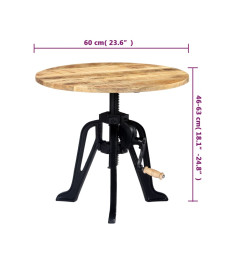 Table d'appoint 60x(46-63) cm Bois de manguier massif et fonte