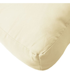 Coussin de palette crème 60x60x12 cm tissu