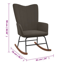 Chaise à bascule Gris foncé Velours