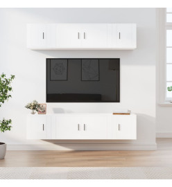 Ensemble de meubles TV 6 pcs Blanc Bois d'ingénierie