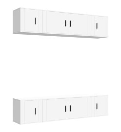 Ensemble de meubles TV 6 pcs Blanc Bois d'ingénierie