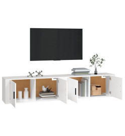 Meubles TV muraux 2 pcs blanc 100x34,5x40 cm