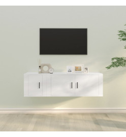 Ensemble de meubles TV 2 pcs Blanc Bois d'ingénierie