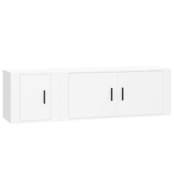 Ensemble de meubles TV 2 pcs Blanc Bois d'ingénierie