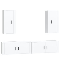 Ensemble de meubles TV 4 pcs Blanc Bois d'ingénierie