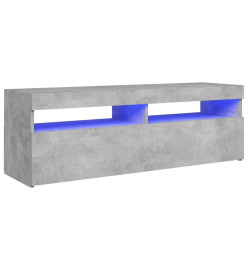 Meuble TV avec lumières LED gris béton 120x35x40 cm