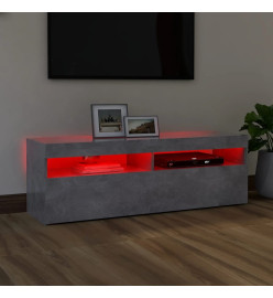 Meuble TV avec lumières LED gris béton 120x35x40 cm