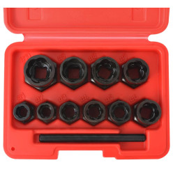 Kit d'extracteur de boulons/d'écrous endommagés Acier 11 pcs