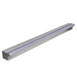 Lame de cascade de piscine avec LED Acier inoxydable 110 cm