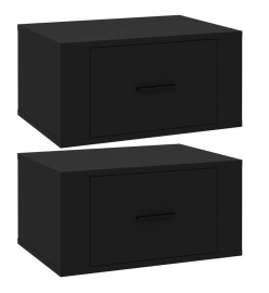 Tables de chevet murales 2 pcs Noir 50x36x25 cm