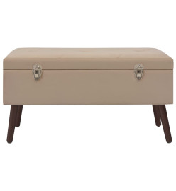 Banc avec compartiment de rangement Beige 80 cm Velours