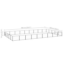 Chenil Noir 45 m² Acier