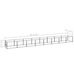 Chenil Noir 8 m² Acier