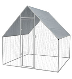 Cage extérieure pour poulets Acier galvanisé 2 x 2 x 1,92 m