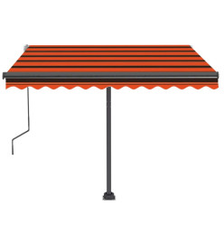 Auvent manuel rétractable sur pied 350x250 cm Orange et marron