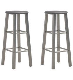 Tabourets de bar lot de 2 anthracite MDF