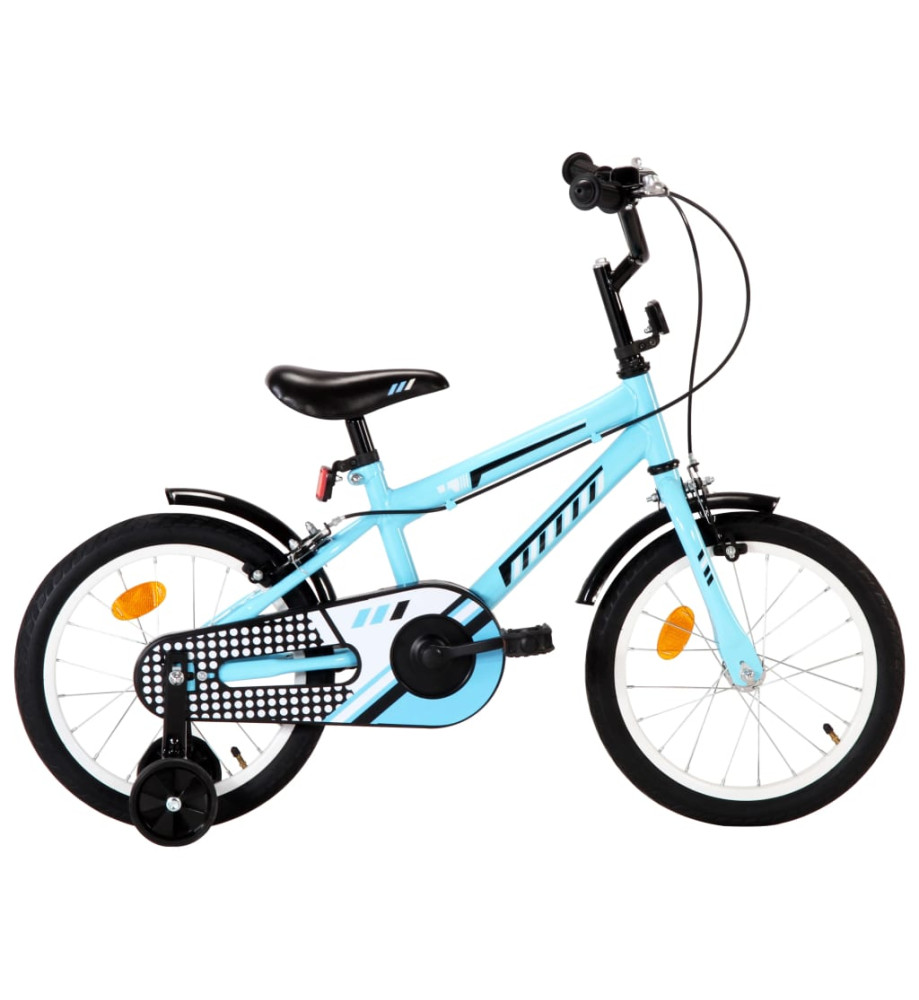 Vélo pour enfants 16 pouces Noir et bleu