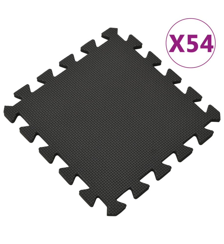 Tapis de sol 54 pcs 4,86㎡ Mousse EVA Noir