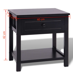 Table de chevet Bois Noir