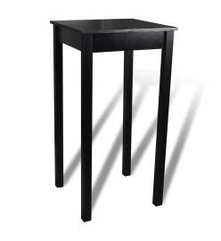 Set de 1 table de bar et 2 tabourets noir