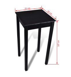 Set de 1 table de bar et 2 tabourets noir