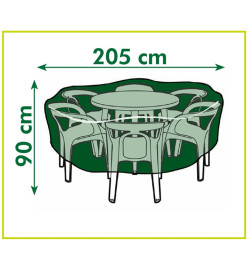 Nature Housse de mobilier de jardin pour tables rondes 205x205x90 cm