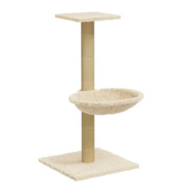 Arbre à chat avec griffoir en sisal Crème 74 cm