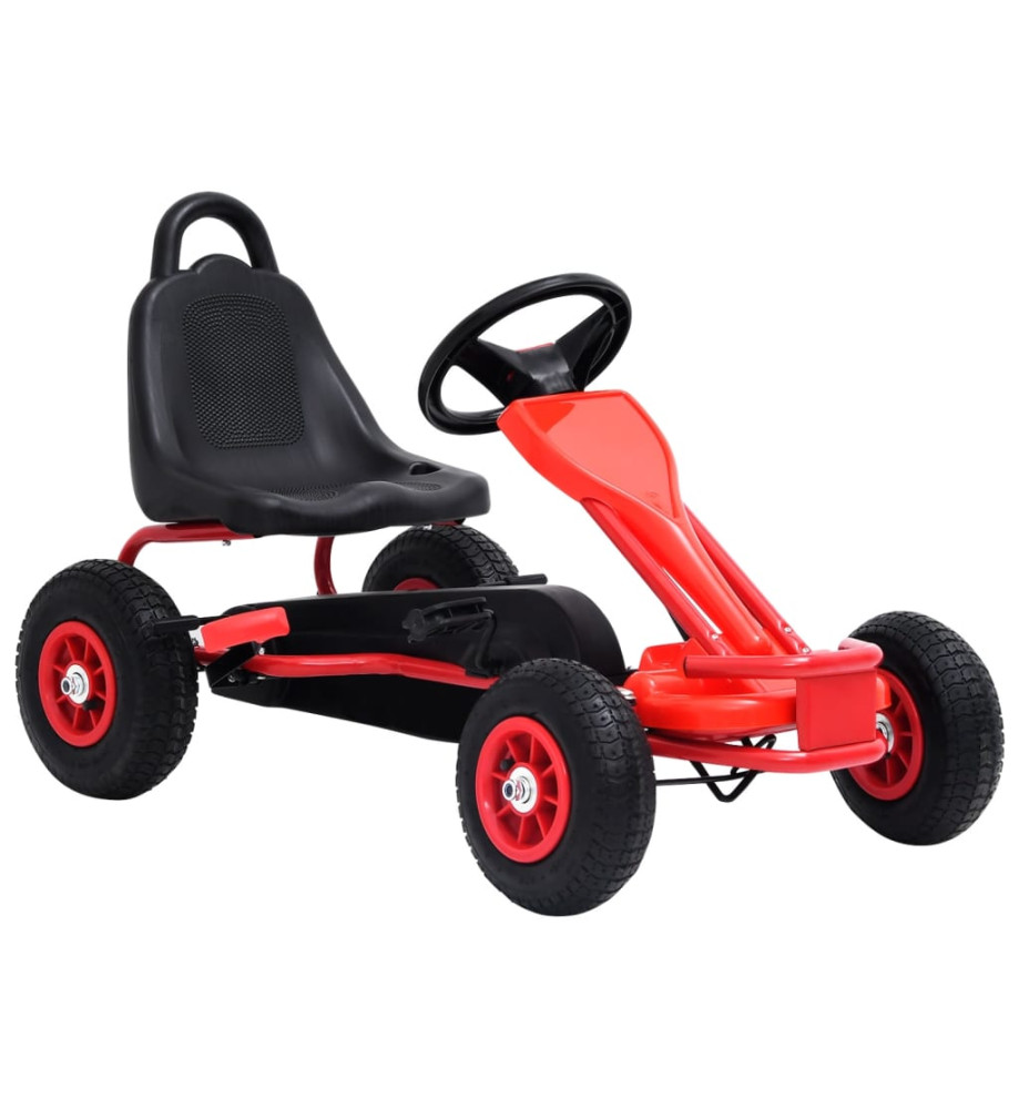 Kart à pédales avec pneus Rouge