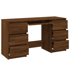 Bureau Chêne marron 140x50x77 cm Bois d'ingénierie