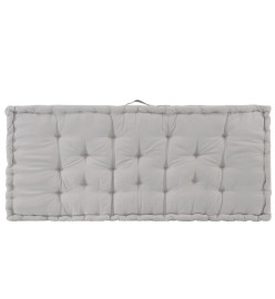 Coussin de plancher de palette Coton 120x80x10 cm Gris