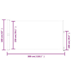 Auvent latéral rétractable de patio 160x300 cm Gris