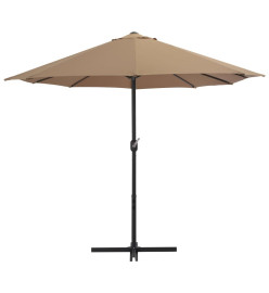 Parasol d'extérieur et poteau en aluminium 460 x 270 cm Taupe