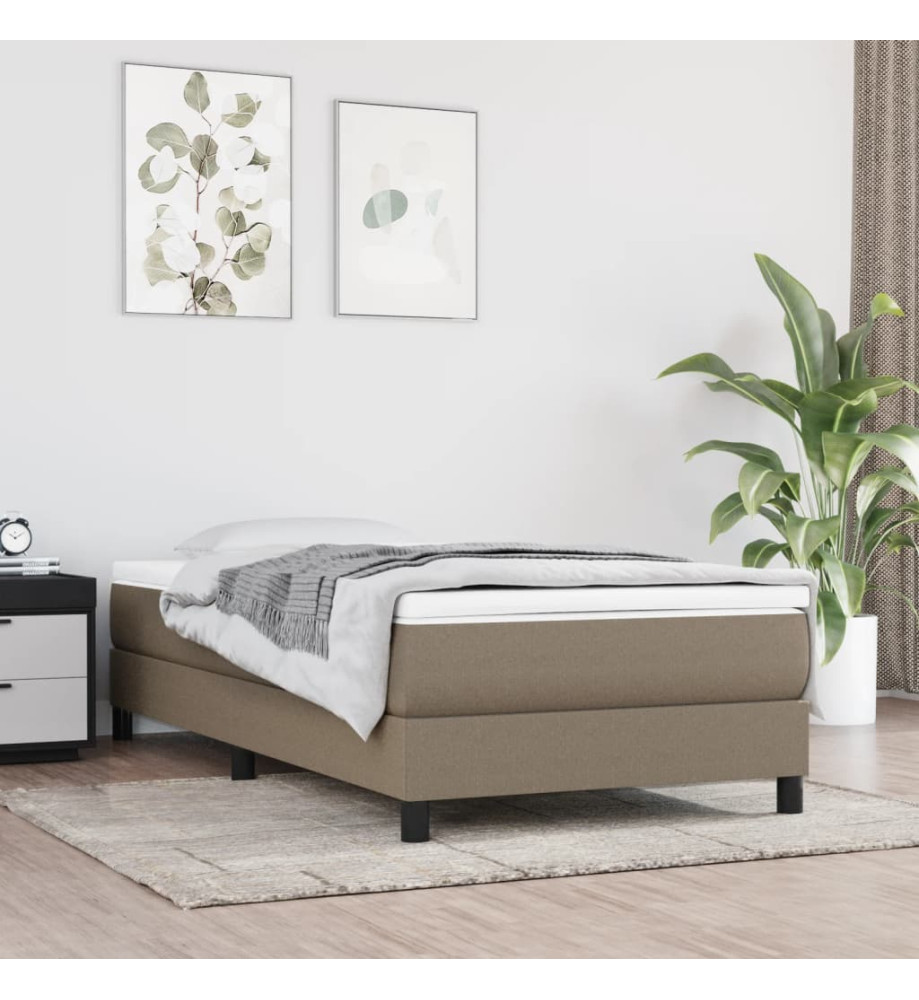 Sommier à ressorts de lit Taupe 100x200 cm Tissu Sommier à ressorts de lit Taupe 100x200 cm Tissu