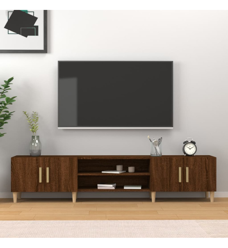 Meuble TV chêne marron 180x31,5x40 cm bois d'ingénierie