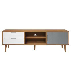 Meuble TV MOLDE Marron 158x40x49 cm Bois de pin massif