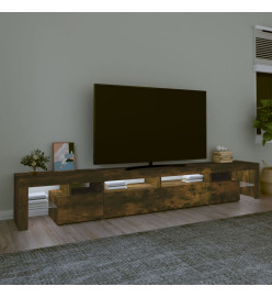 Meuble TV avec lumières LED Chêne fumé 260x36,5x40 cm