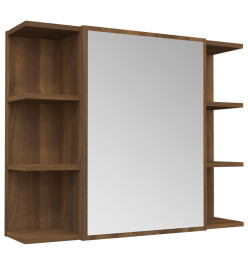 Armoire à miroir de salle de bain Chêne brun 80x20,5x64 cm Bois