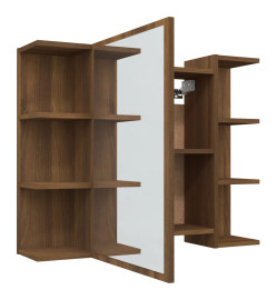 Armoire à miroir de salle de bain Chêne brun 80x20,5x64 cm Bois