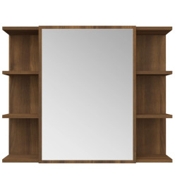 Armoire à miroir de salle de bain Chêne brun 80x20,5x64 cm Bois