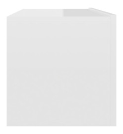 Meuble TV Blanc brillant 100x30x30 cm Aggloméré