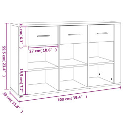 Buffet Noir 100x30x59,5 cm Bois d'ingénierie