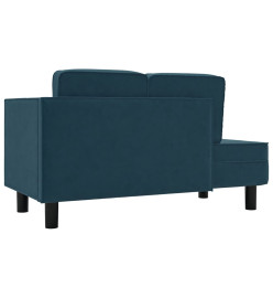 Chaise longue avec coussins et traversin bleu velours