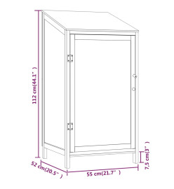 Remise de jardin Marron 55x52x112 cm Bois de sapin solide